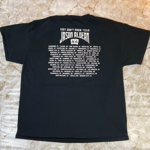 Jason Aldean They Don’t Know Tour 2017 Concert‎ T-Shirt XL Black Country Music - Picture 2 of 4